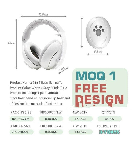 Baby Earmuffs Dual-purpose Head-mounted Noise Protection Sleep - Farazirra