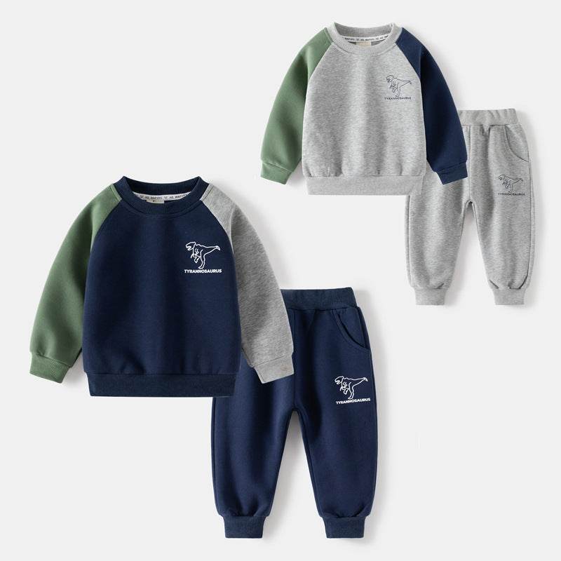 Boys’ Dinosaur Print 2-Piece Set - Farazirra