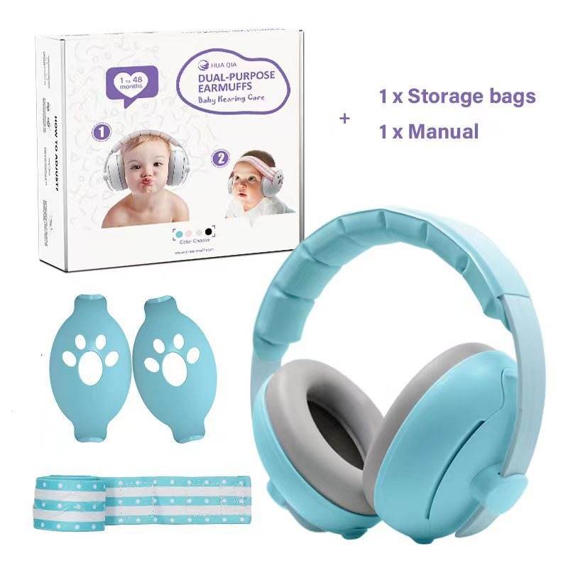 Baby Earmuffs Dual-purpose Head-mounted Noise Protection Sleep - Farazirra