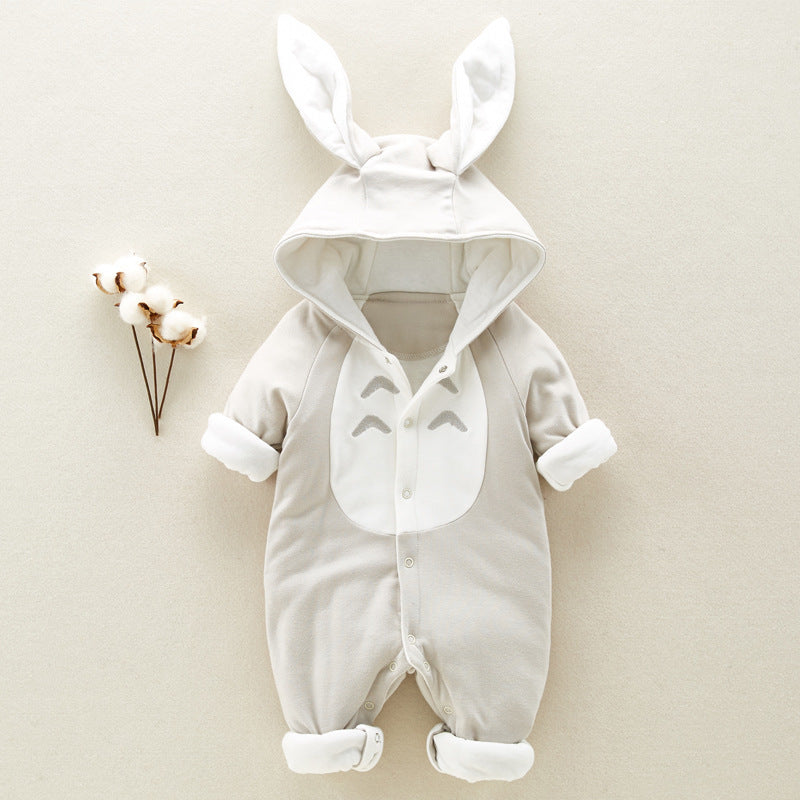 Thick Cotton Hooded Baby Romper
