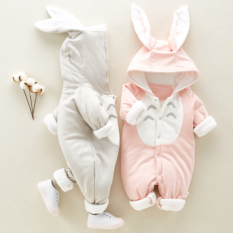 Thick Cotton Hooded Baby Romper