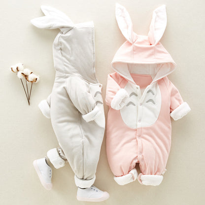 Thick Cotton Hooded Baby Romper