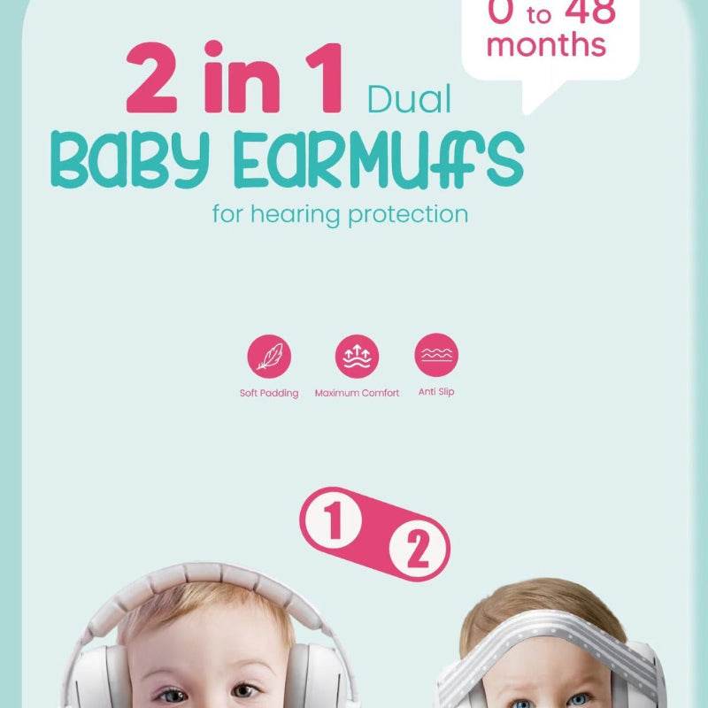 Baby Earmuffs Dual-purpose Head-mounted Noise Protection Sleep - Farazirra