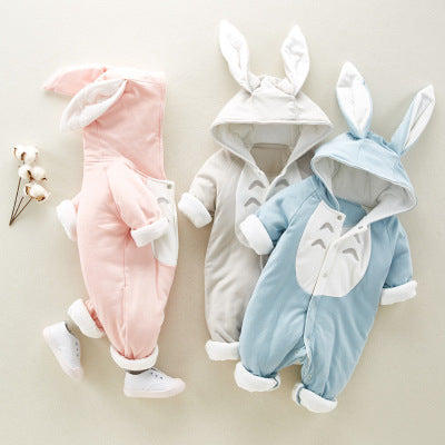 Thick Cotton Hooded Baby Romper