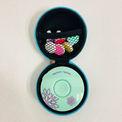 Portable nail art tools in colorful case – complete manicure and nail design kit